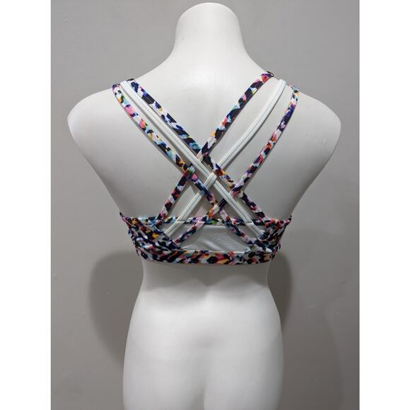 Athleta Size Small Sports Bra Splattered Print Removable Padding - Picture 8 of 8